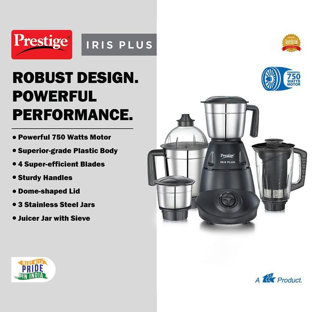 Prestige IRIS Plus 750 watt mixer grinder with Jar - View 3